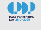 blue CPDP logo and title in dark blue colour - Data protection day  with a corresponding date 